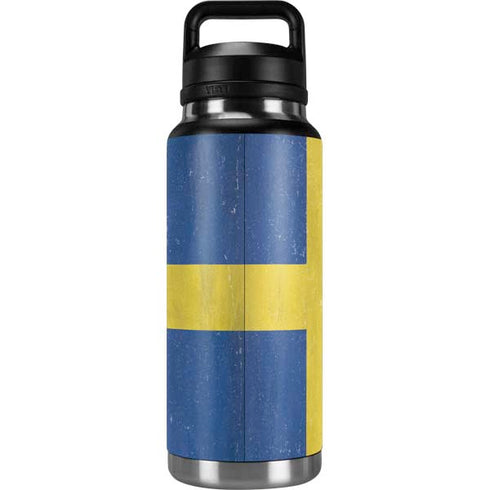 Sweden Flag Distressed YETI Rambler 36oz Bottle Skin